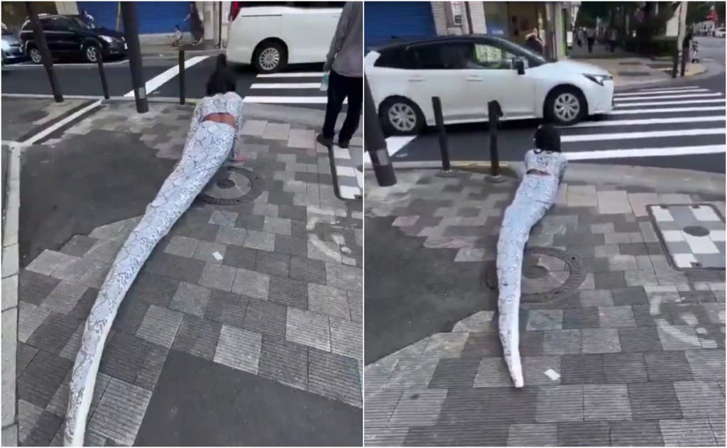 Serpiente Therian sorprende en las calles de Japón y se vuelve viral