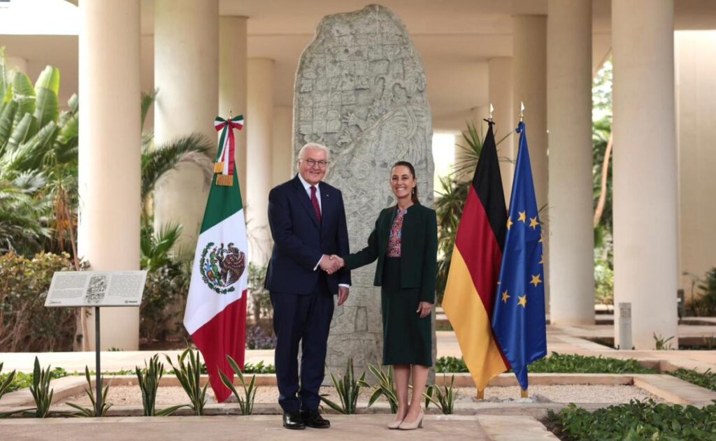 Sheinbaum y el presidente de Alemania se reúnen en Cancún