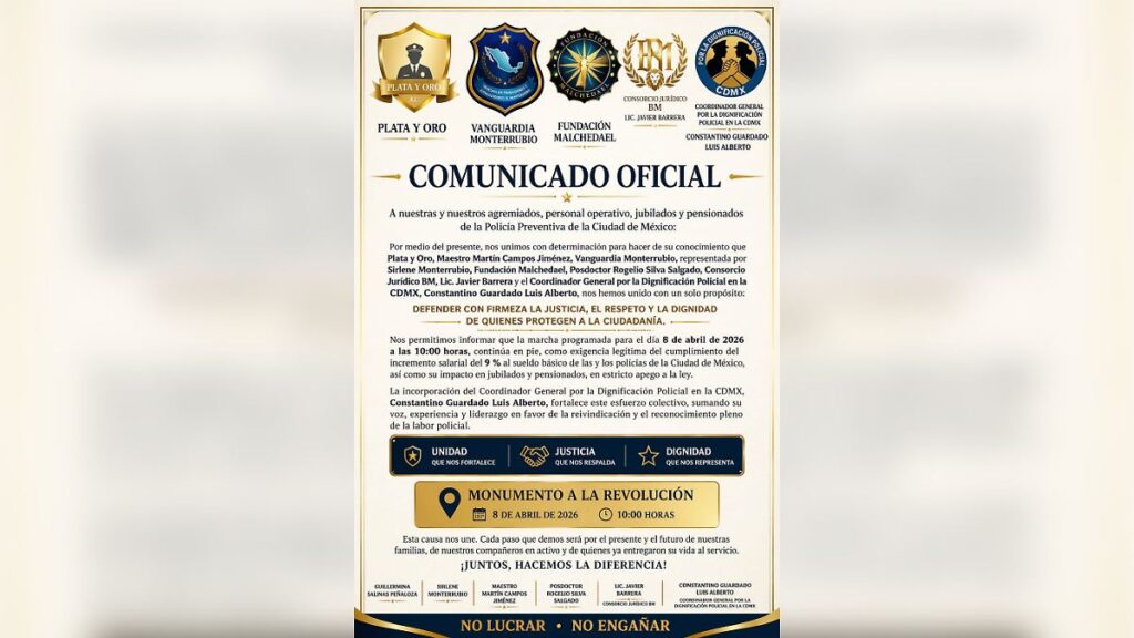 Policías de CDMX marchan por aumento salarial