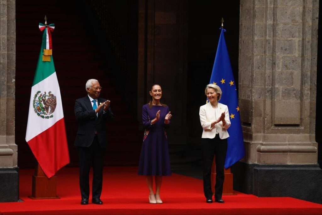Sheinbaum y Von der Leyen firman acuerdo en Palacio Nacional