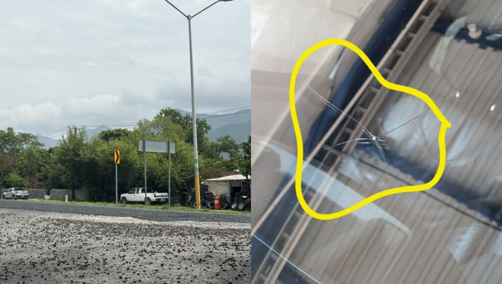 Grava suelta en Carretera Nacional causa daños a vehículos, advierten usuarios