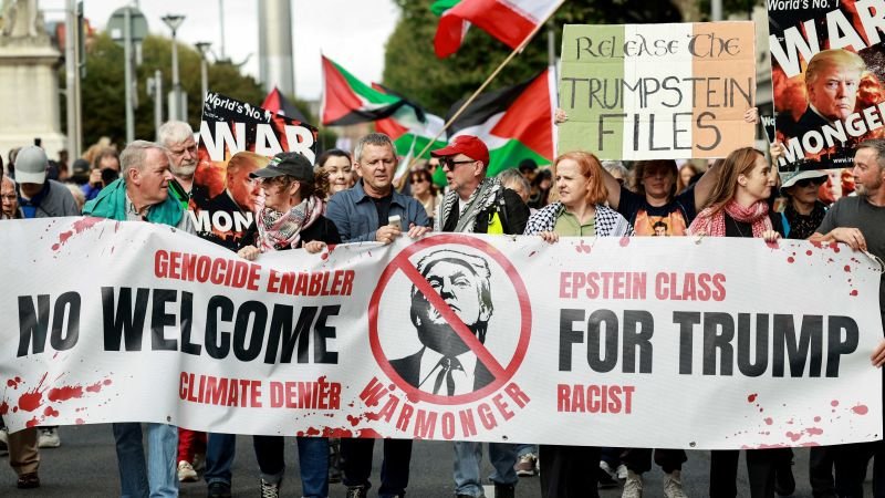 Protestas en Irlanda durante la visita de Trump
